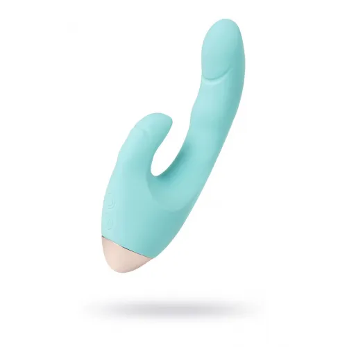 Фото Leroina Вибратор с клиторальным стимулятором LEroina Crystal, силикон, голубой, 18,3 см