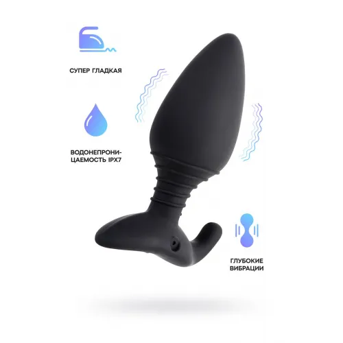 Фото Lovense, США Анальная втулка LOVENSE Hush (L), силикон, черная, 12,1 см