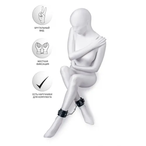 Фото  Поножи Anonymo #0153, PU кожа, черные, 26,5 см