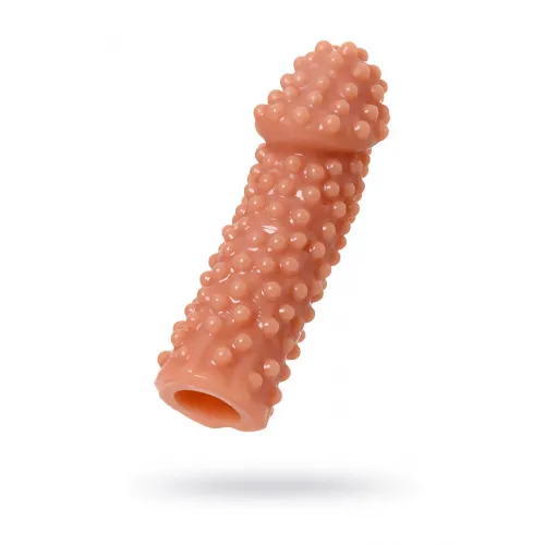 Изображение KOKOS Насадка реалистичная KOKOS EXTREME SLEEVE 10-S с дополнительной стимуляцией, TPE, телесная, 14.7 см