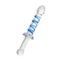 Фото Sexus Glass Двусторонний фаллоимитатор Sexus Glass, стекло, прозрачный, 22,5 см