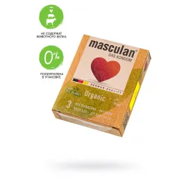Презервативы Masculan, ORGANIC № 3 утонченные, 18,5 см, 5.3 см, 3 шт.