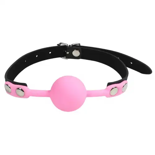 Изображение Lovetoy, Китай Силиконовый розовый кляп-шарик на ремне