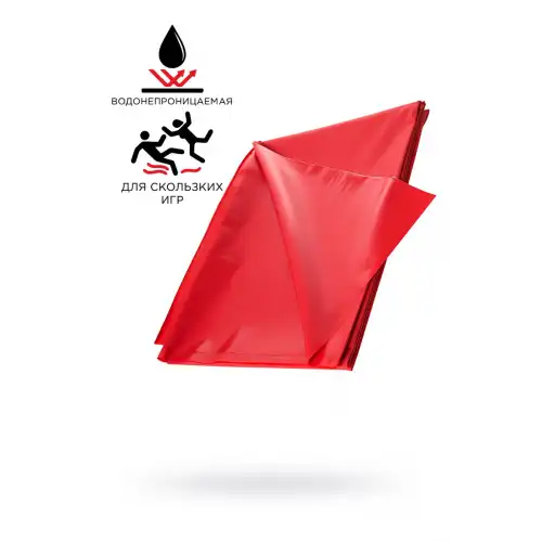 Фото  Простыня для секса Black&Red by TOYFA, ПВХ, красная
