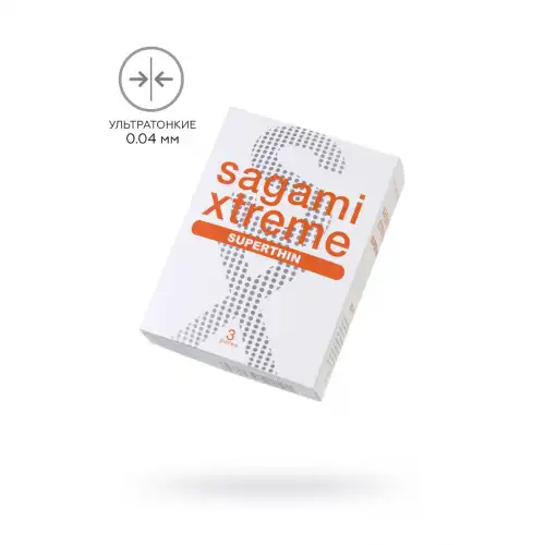 Фото Sagami, Япония Презервативы Sagami, xtreme, 0.04, латекс, 19 см, 5,4 см, 3 шт.