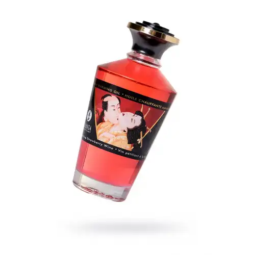 Фото Shunga, Канада Масло массажное для тела Shunga «Клубника и шампанское»Sparkling Strawberry Wine,разогревающее,100мл