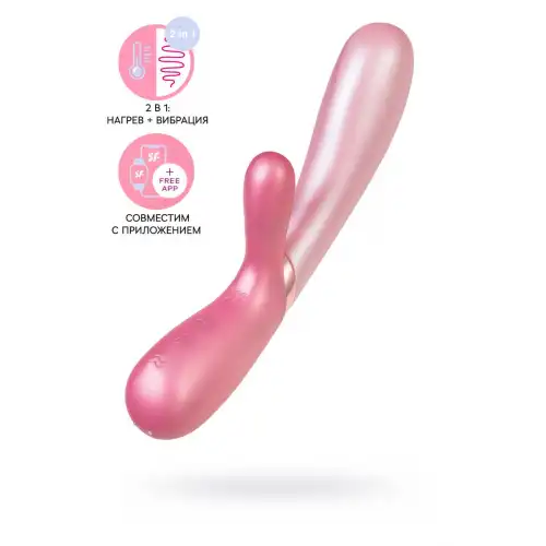 Фото Satisfyer, Германия Вибратор Satisfyer Hot Lover Connect App с клиторальным стимулятором, розовый, 20,4 см
