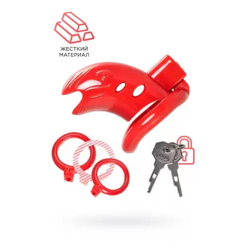 Изображение  Пояс верности мужской Black&Red by TOYFA, ABS пластик, красный, 10 см