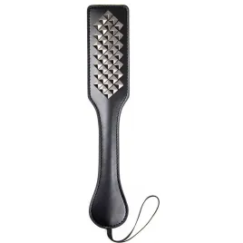 Черный пэдл с серебристыми заклепками 32 см