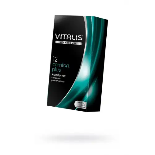 Изображение Vitalis, Германия Презервативы Vitalis, premium, comfort plus, анатомичные, 18 см, 5,3 см, 12 шт.