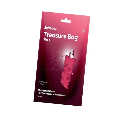 Фото  Мешочек Satisfyer Treasure Bag для хранения игрушек L, розовый, 26*15 см