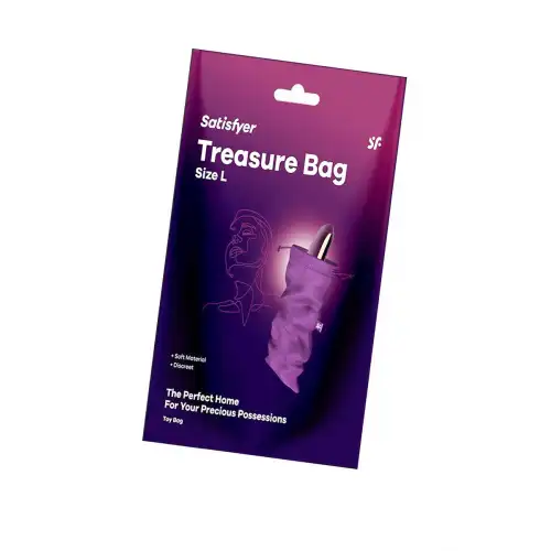 Изображение  Мешочек Satisfyer Treasure Bag для хранения игрушек L, фиолетовый, 26*15 см