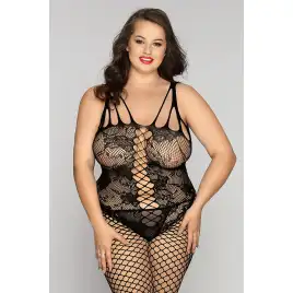 Костюм-сетка и стринги Candy Girl Kasandrah, нейлон, черный, 2XL