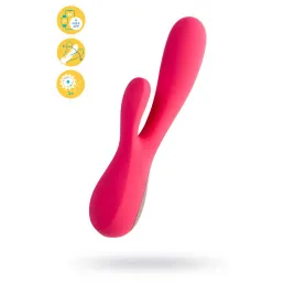 Нереалистичный вибратор Satisfyer Mono Flex Connect App, силикон, красный, 20,4 см.