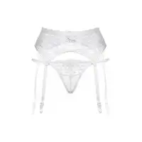 Фото SoftLine Collection, Польша Пояс для чулок и стринги SoftLine Collection кружевные, белый, S/M