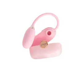 Виброяйцо и вакуумный стимулятор 2 в 1 OTOUCH Louis Vibrate, силикон, розовый, 13,8 см