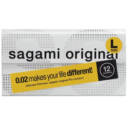 Фото Sagami, Япония Полиуретановые презервативы Sagami Original 0,02 L-size 12 шт