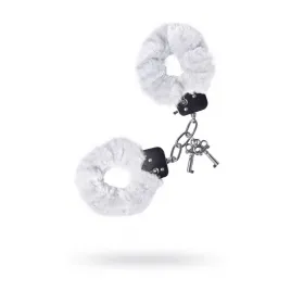 Наручники TOYFA Theatre, меховые, белые, 28 см.