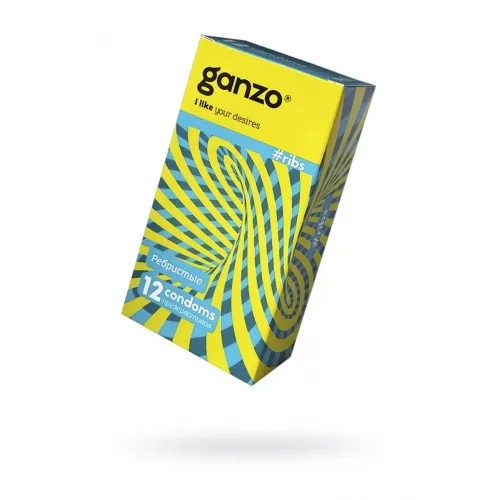 Изображение GANZO Презервативы Ganzo Ribs, с ребристой поверхностью, латекс, 18 см, 12 шт