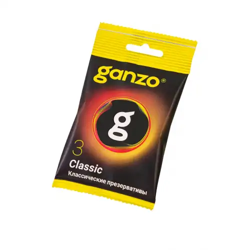 Фото Ganzo, Великобритания Презервативы Ganzo, classic,латекс, двойная смазка, 18,5 см, 5,2 см, 3 шт.в пакете Black Edition