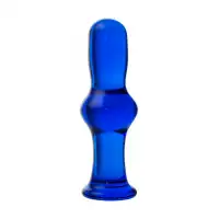 Фото Sexus Glass Анальная втулка Sexus Glass, стекло, синяя, 13,5 см, Ø 4,5 см