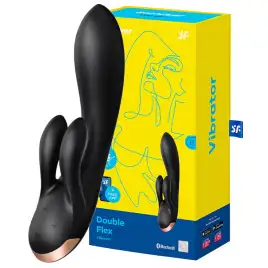 Смарт-вибратор с клиторальным стимулятором Satisfyer Double Flex Black