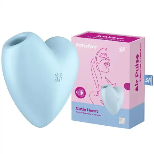 Изображение Satisfyer, Германия Вакуумно-волновой стимулятор с вибрацией Satisfyer Cutie Heart голубой