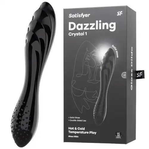 Изображение Satisfyer, Германия Двусторонний фаллос из стекла Satisfyer Dazzling Crystal 1 черный 18 см