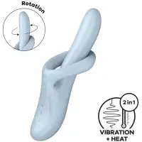 Satisfyer, Германия Вибратор-ротатор для зоны G с клиторальным стимулятором и с функцией нагрева Satisfyer Heat Flex 4 голубой