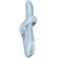 Satisfyer, Германия Вибратор-ротатор для зоны G с клиторальным стимулятором и с функцией нагрева Satisfyer Heat Flex 4 голубой