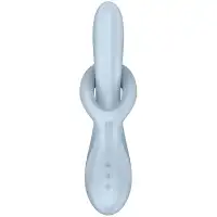 Satisfyer, Германия Вибратор-ротатор для зоны G с клиторальным стимулятором и с функцией нагрева Satisfyer Heat Flex 4 голубой