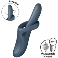 Satisfyer, Германия Вибратор-ротатор для зоны G с клиторальным стимулятором и с функцией нагрева Satisfyer Heat Flex 4 серый