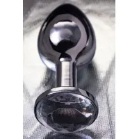 Фото Metal by TOYFA Анальная втулка Metal by TOYFA, металл, серебряная, с белым кристаллом, 7,5 см, Ø 3 см, 145 г