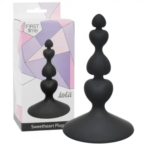Lola Toys, Россия Анальная елочка на присоске First Time Sweetheart Plug Black — купить в Минске Фото Lola Toys, Россия Анальная елочка на присоске First Time Sweetheart Plug Black