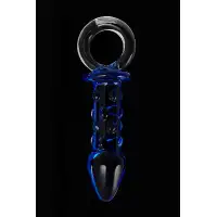 Изображение Sexus Glass Анальная втулка Sexus Glass, стекло, синяя, 16 см, Ø 3,5 см