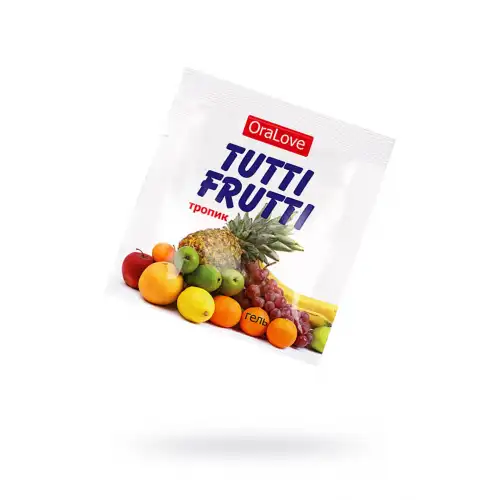 Изображение Биоритм, Россия Съедобная гель-смазка TUTTI-FRUTTI для орального секса со вкусом экзотических фруктов ,4гр по 20 шт