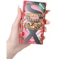 Фото Sagami, Япония Презервативы с клубникой Sagami Xtreme Strawberry 10 шт