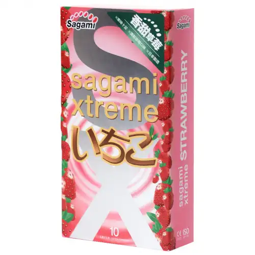 Фото Sagami, Япония Презервативы с клубникой Sagami Xtreme Strawberry 10 шт
