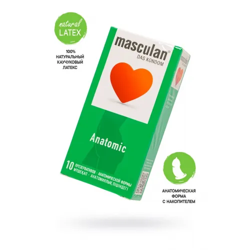 Фото Masculan Презервативы Masculan, Anatomic №10, анатомической формы, 5,3 см, 18,5 см, 10 шт