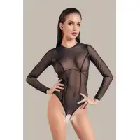 Изображение Waname Apparel Эротическое боди Waname Grace с длинными рукавами черное (46-48) в пакете
