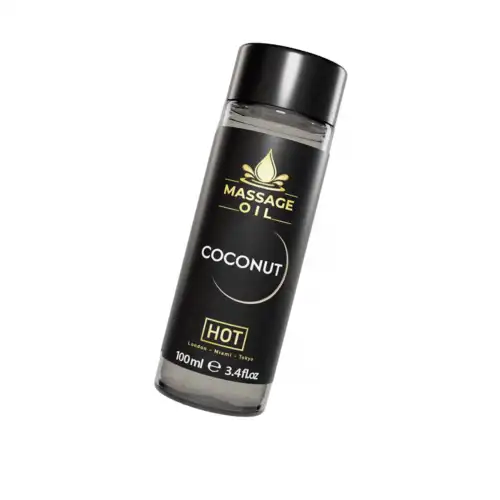 Изображение  Массажное масло HOT Massage Oil COCONUT , с ароматом кокоса,100 мл