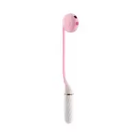 Вибратор с вакуумным стимулятором OTOUCH Lollipop Dual Stimulation, силикон, бело-розовый, 20 см — купить в Минске Фото Вибратор с вакуумным стимулятором OTOUCH Lollipop Dual Stimulation, силикон, бело-розовый, 20 см