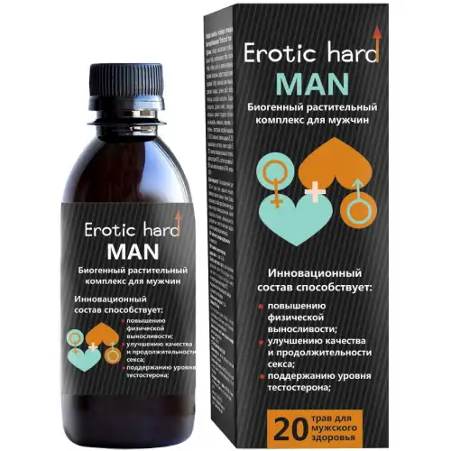 Изображение  Мужской биогенный концентрат для Усиления Эрекции Erotic Hard Man 250 мл