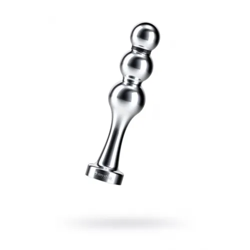 Изображение MYSTIM Фаллоимитатор Mystim Bold Boris, электростимуляция, хирургическая сталь, серебряный, 14 см