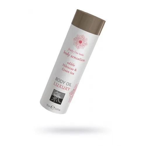 Фото HOT Productions Съедобное масло для тела - Гибискус и Зеленый Чай, 75мл.