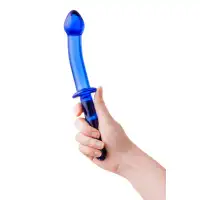 Фото Sexus Glass Двусторонний фаллоимитатор Sexus Glass, стекло, синий, 25 см