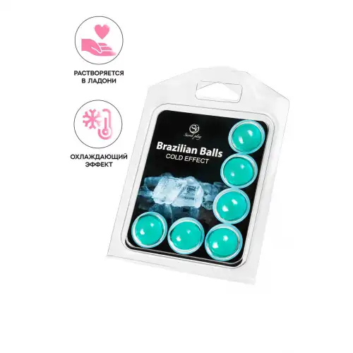 Фото Secret play, Испания Массажное масло SECRET PLAY BRAZILIAN BALLS, с охлаждающим эффектом, 6 х 4 гр