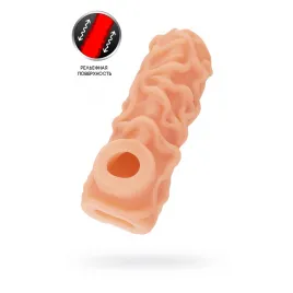Насадка реалистичная KOKOS NUDE SLEEVE с дополнительной стимуляцией, TPE, телесная, 12 см