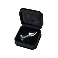 Фото Metal by TOYFA Анальная втулка Metal by TOYFA, металл, серебряная, с белым кристаллом, 7,5 см, Ø 3 см, 145 г