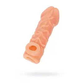 Насадка реалистичная KOKOS COCK SLEEVE 006-S с дополнительной стимуляцией, TPE, телесная, 13.8 см